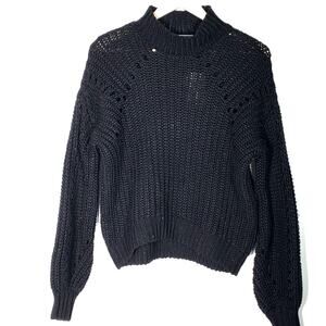 NWT Embossed cable braid mock turtleneck sweater size large L B98